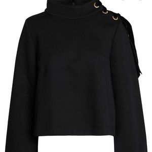 MOTHER OF PEARL Bell Sleeve Black Top S